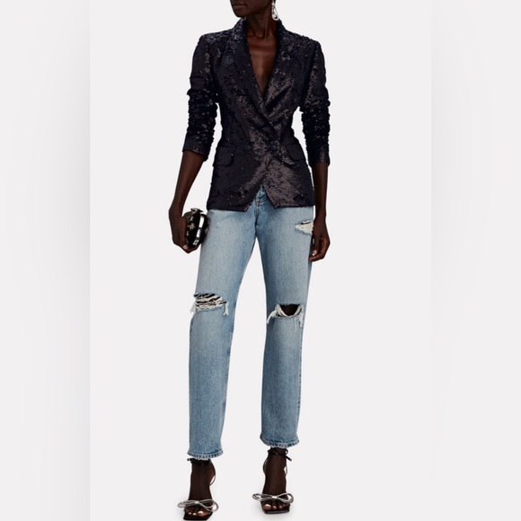 L’Agence Kenzie Double-breasted Sequin Blazer - Picture 5 of 8